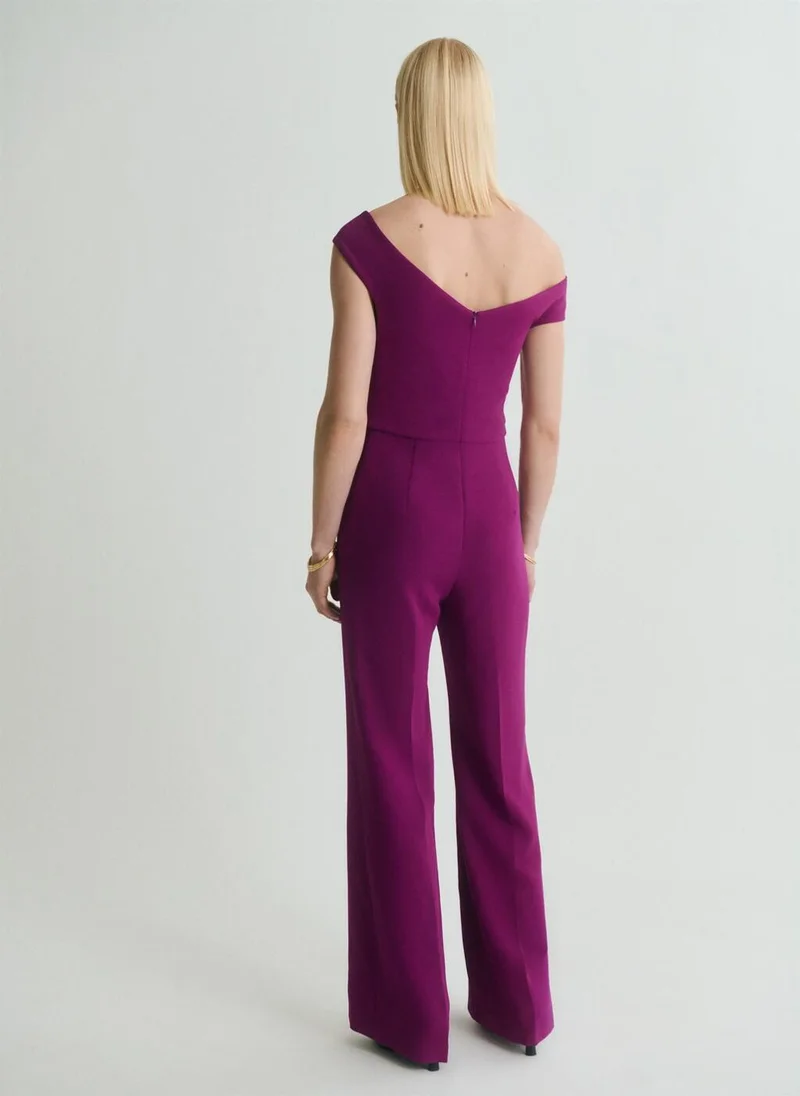 MANGO Long Jumpsuit With Asymmetrical Neck