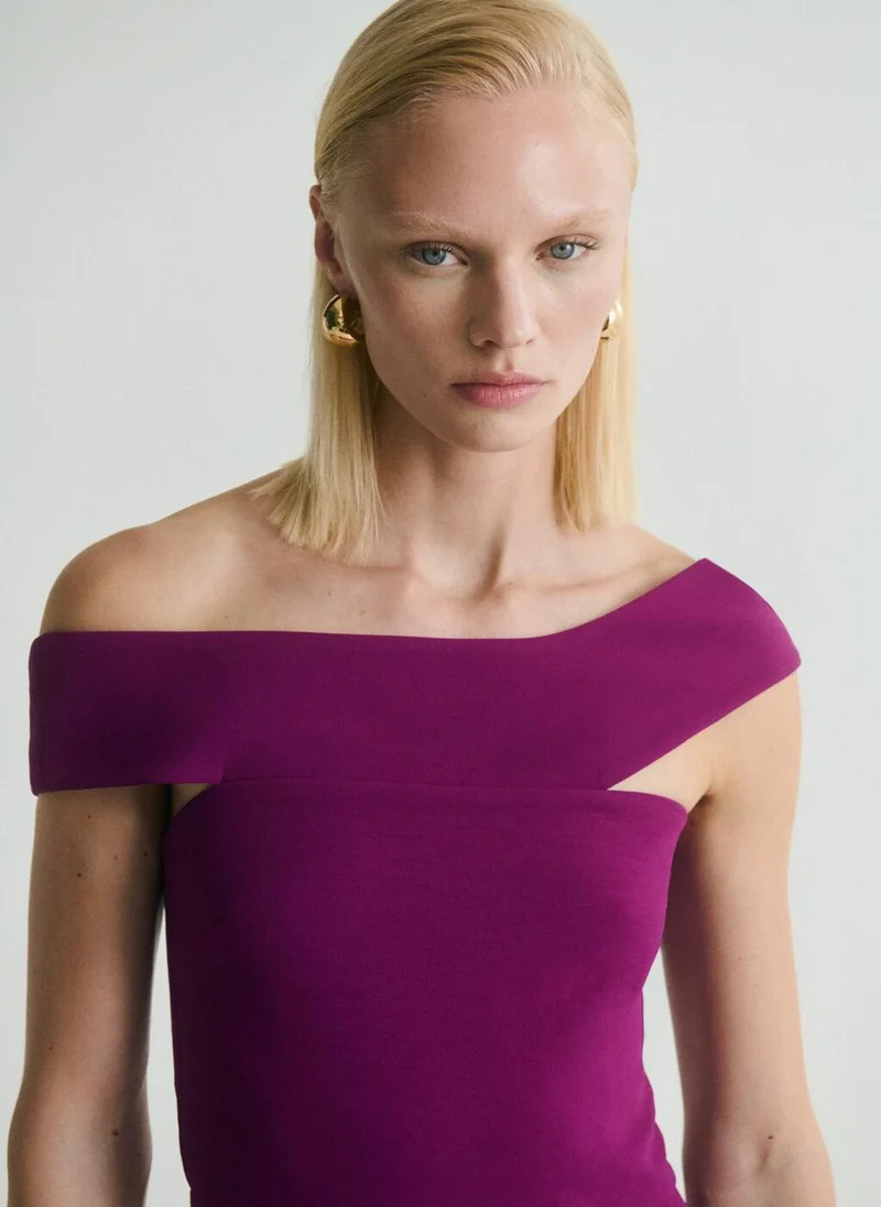 MANGO Long Jumpsuit With Asymmetrical Neck
