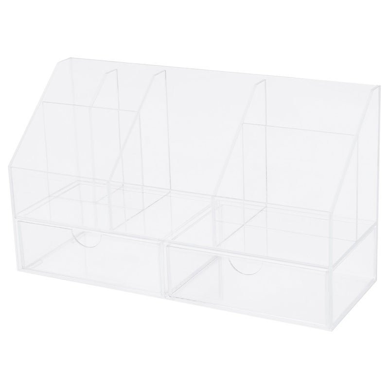 Baitique Acrylic Make-Up Organiser, Compartments & 2 Drawers, Clear, 25x9 cm - Image 1