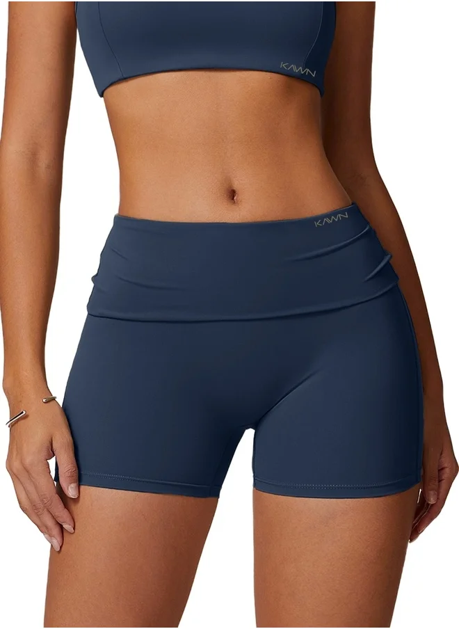 كون.يوغا Womens Mid Waist Workout Sport Yoga Shorts