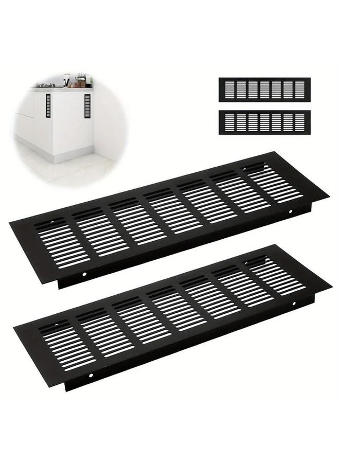White 2pcs Aluminum Alloy Rectangular Ventilation Grille for Cabinet Wardrobe - Image 2