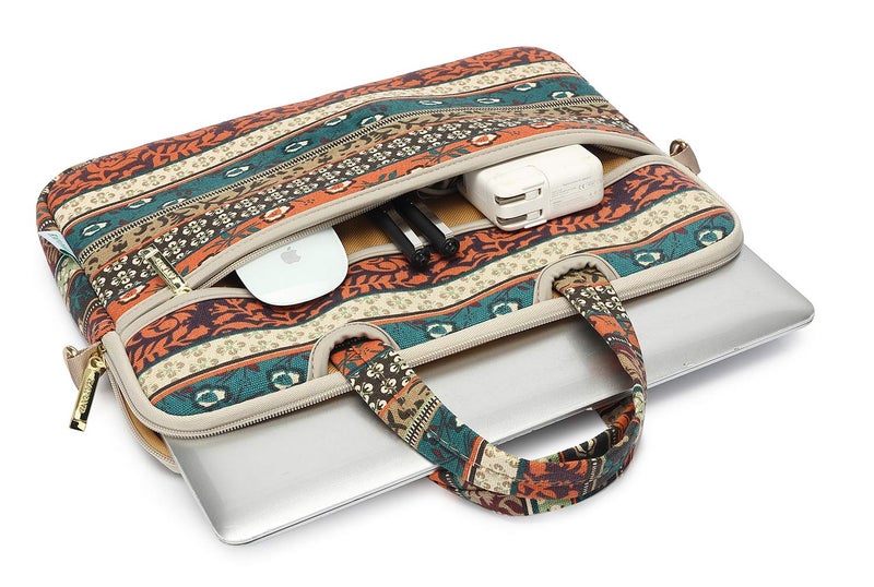 kayond Red Bohemia Patten Waterproof Laptop Shoulder Messenger Bag Case Sleeve for 15 Inch 15.6 Inch Laptop - Image 3