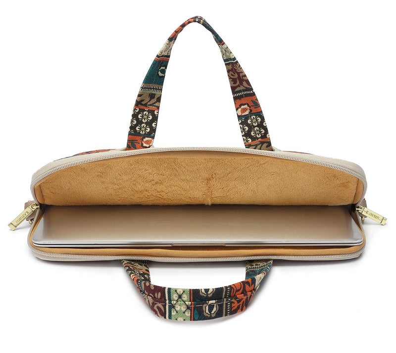 kayond Red Bohemia Patten Waterproof Laptop Shoulder Messenger Bag Case Sleeve for 15 Inch 15.6 Inch Laptop - Image 4