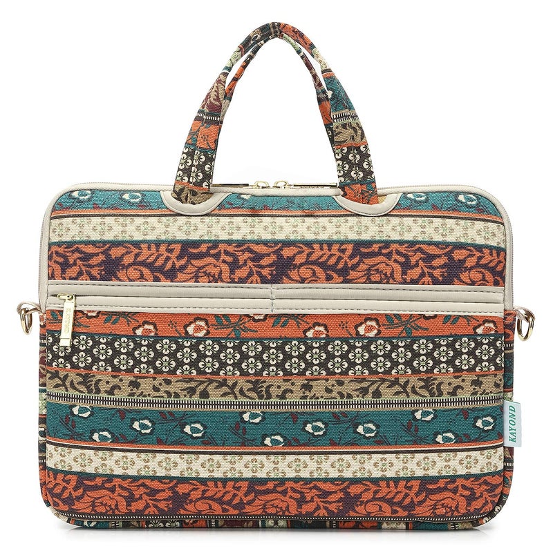 kayond Red Bohemia Patten Waterproof Laptop Shoulder Messenger Bag Case Sleeve for 15 Inch 15.6 Inch Laptop - Image 2