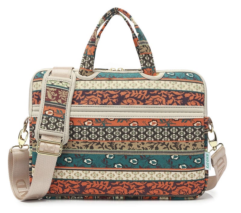kayond Red Bohemia Patten Waterproof Laptop Shoulder Messenger Bag Case Sleeve for 15 Inch 15.6 Inch Laptop - Image 1