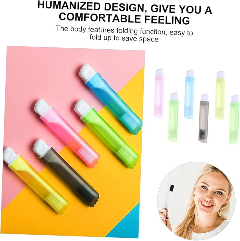 6Pcs Portable Folding Travel Toothbrush Set Soft Bristles Ergonomic Handle For Adults - Image 4