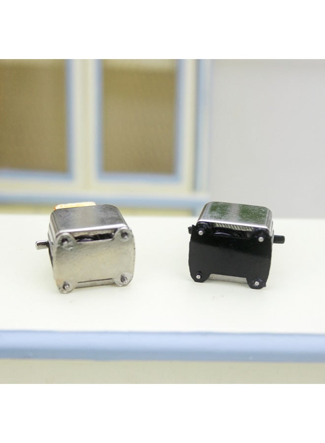 Miniature Toy 1:12 Dollhouse Accessories Ob11 Kitchen Scene Decoration Model Simulation Mini Bread Maker D352-Color:A- Silver Bottom  - Image 3