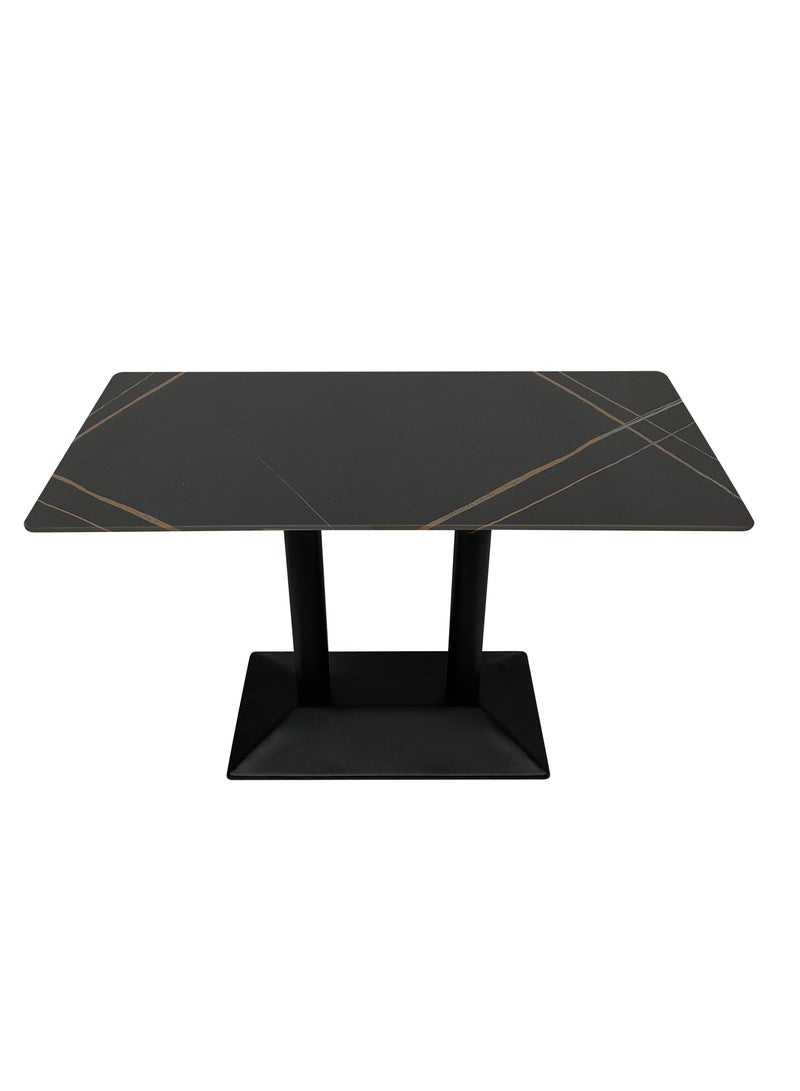 MAPLE HOME DECORATION Maple Home Modern Dining & Coffee Table Accent Rock Stone Top Dining Metal Base Kitchen Bar Patio Living Dining Furniture 60*120cm  - Image 1