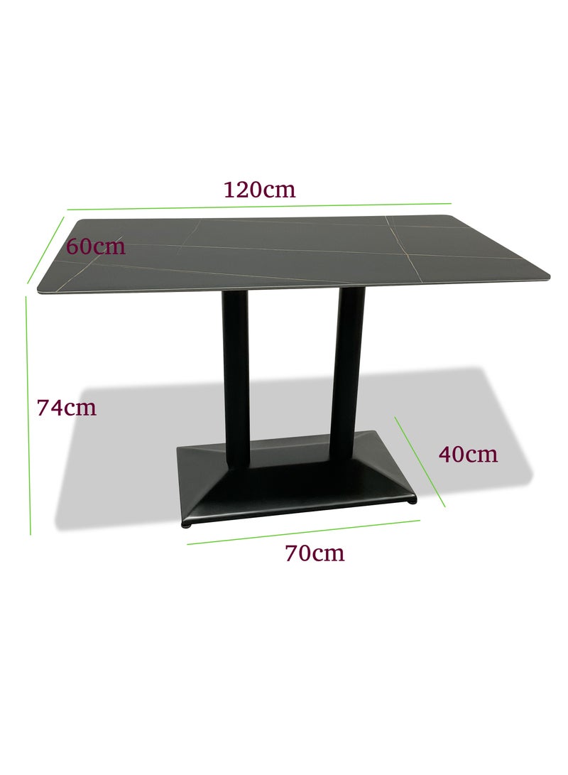 MAPLE HOME DECORATION Maple Home Modern Dining & Coffee Table Accent Rock Stone Top Dining Metal Base Kitchen Bar Patio Living Dining Furniture 60*120cm  - Image 5