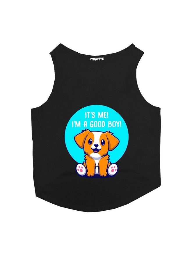 rusepin Set Of 2 I M A Good Boy & Gonna Soak Pup The Sun Printed Dog Tank Round Neck Sleeveless Vest T-Shirt/Tees Apparel/Clothes/Combo Tees Gift For Dogs(Black & Royal Blue/S (Apso, Cocker Spaniel Etc.)  - Image 4
