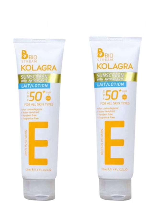KOLAGRA 1+1 Kolagra Sun Lotion Spf50+ White 120ml 1+1  - Image 1