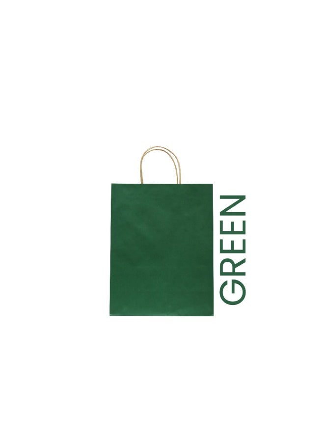 SNH Packing - Paper Bag Green 22x11x27cm Twisted Handle Paper Party Bags Hen Party Bags Kraft Paper Bag Bride Birthday Gift Bag Wedding Celebrations Bags for Party Favour 10 Pieces - Image 1
