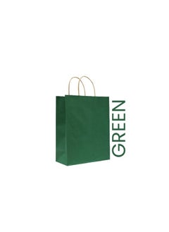 Paper Bag Green 22x11x27cm Twisted Handle Paper Party Bags Hen Party Bags Kraft Paper Bag Bride Birthday Gift Bag Wedding Celebrations Bags for Party Favour 10 Pieces