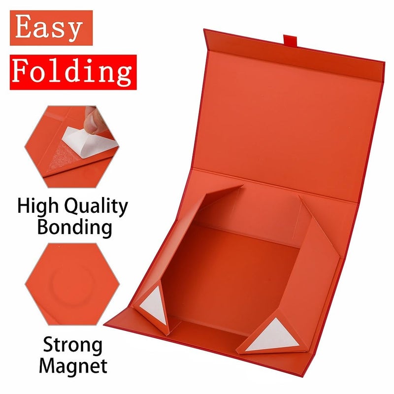 PLINJOY Large Gift Box 13.5x11.8x4.7 Inches, Red Gift Boxes for Presents with Magnetic Closure Lid, Luxury Gift Box Rectangle Collapsible Boxes for Gift Packaging - Image 3