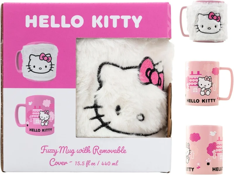 Pyramid HELLO KITTY (PINK BOW FACE ICON) FUZZY MUG