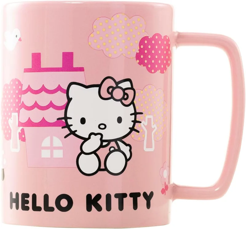 Pyramid HELLO KITTY (PINK BOW FACE ICON) FUZZY MUG