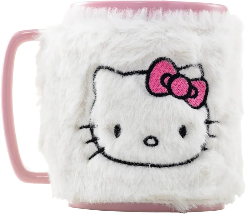 Pyramid HELLO KITTY (PINK BOW FACE ICON) FUZZY MUG