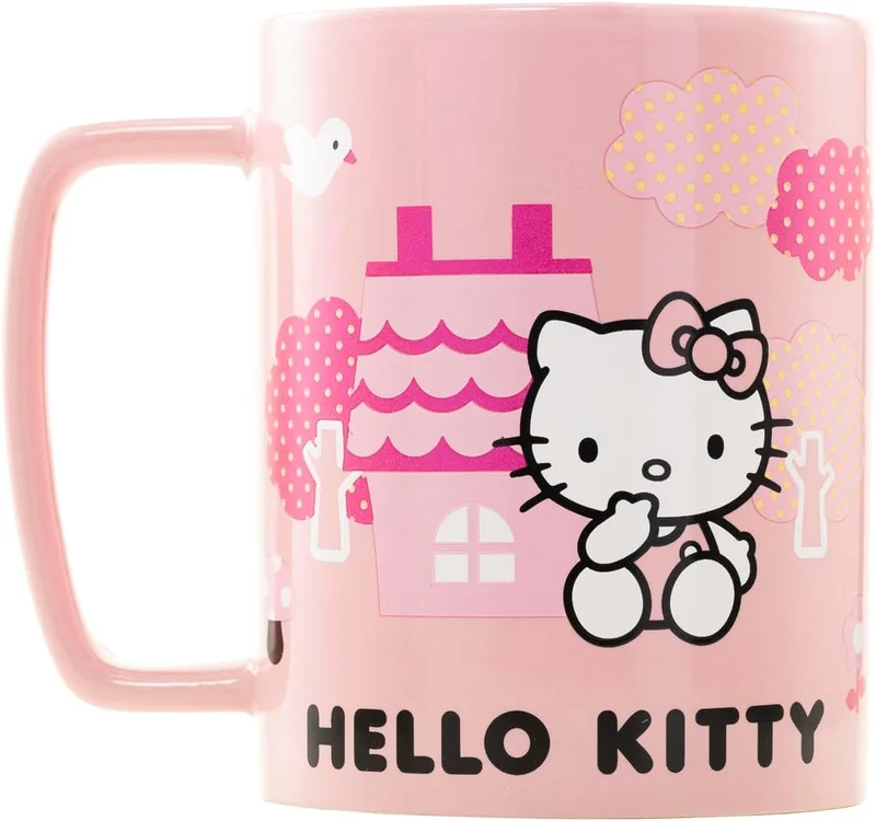 Pyramid HELLO KITTY (PINK BOW FACE ICON) FUZZY MUG