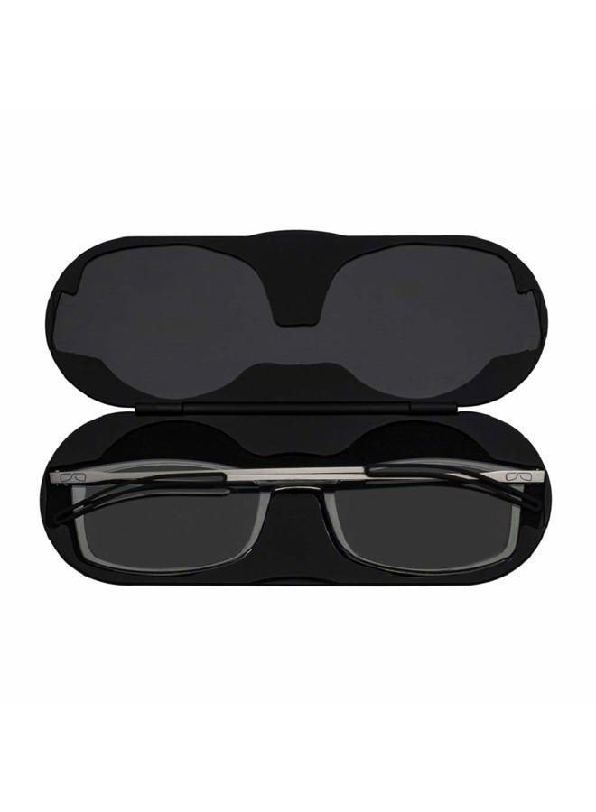 ThinOptics Milano Aluminum Case + Frontpage Brooklyn Rectangular Reading Glasses, Clear Frames/Silver Case, +0.00 - Image 3