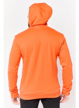 adidas Originals Men Sportswear Fit Long Sleeve Outdoor Trefoil Hoodie, Orange  - Image 4