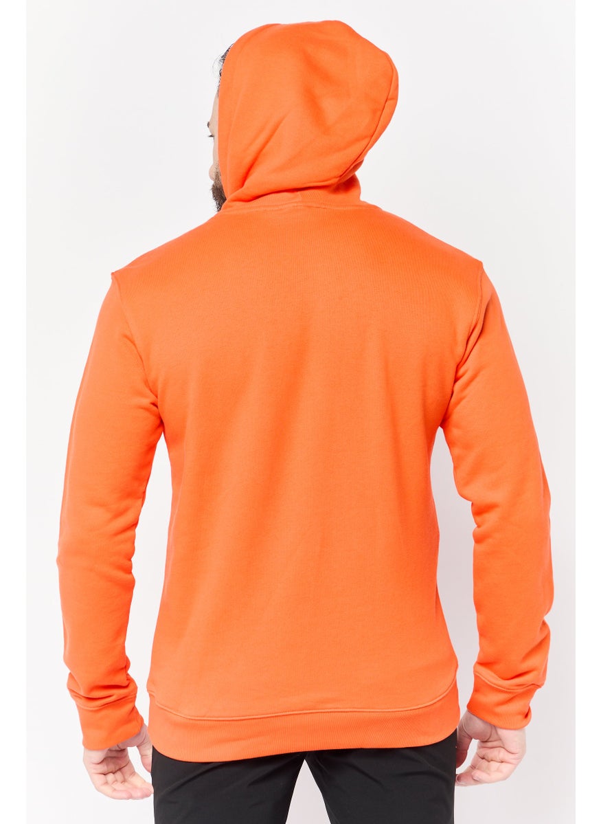 adidas Originals - Men Sportswear Fit Long Sleeve Outdoor Trefoil Hoodie, Orange - Image 1