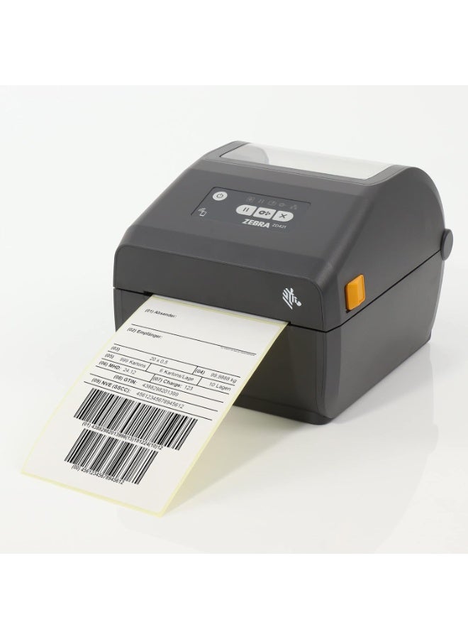 Zebra ZD421d Direct Thermal Printer – 203 dpi, USB & Host, Real-Time Clock, Model ZD4A042-D0EM00EZ - Image 2
