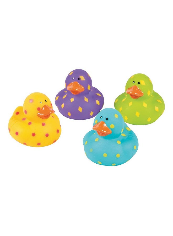 Fun Express Bright Pattern Rubber Duckies - Toys - 12 Pieces - Image 1