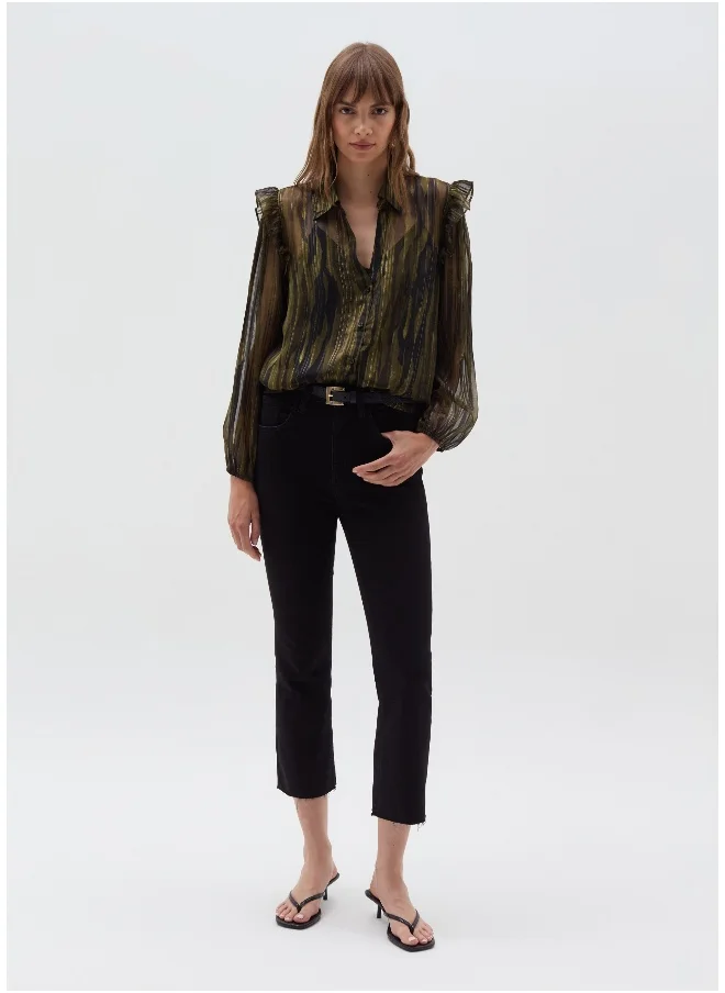 Ovs Semi-sheer camouflage blouse with lurex