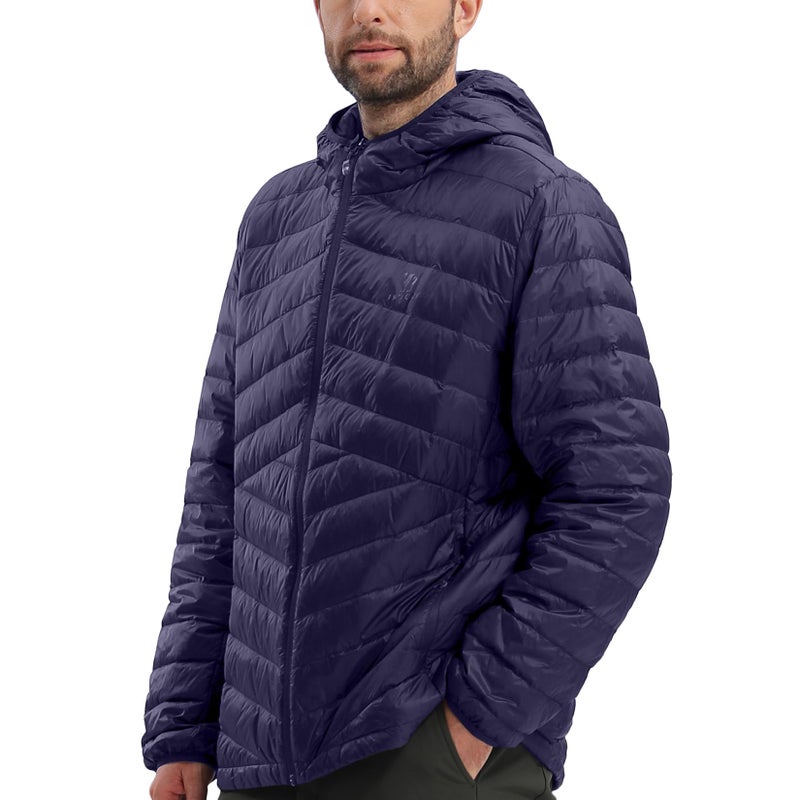 CAMEL CROWN Men Packable Down Jacket Hooded Lightweight Puffer Insulated Coat for Travel Outdoor Hiking - Image 2