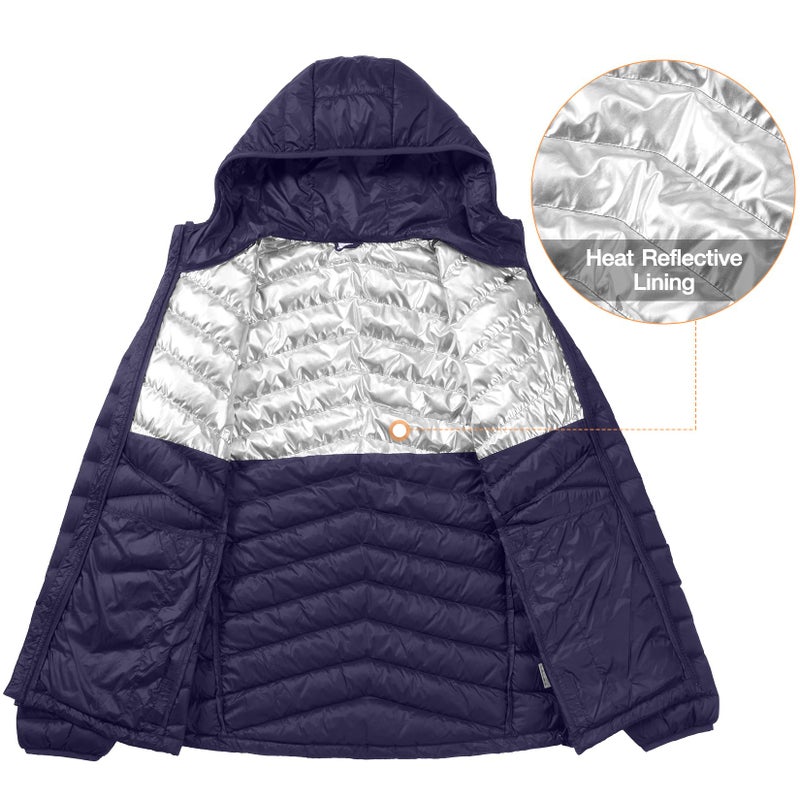 CAMEL CROWN Men Packable Down Jacket Hooded Lightweight Puffer Insulated Coat for Travel Outdoor Hiking - Image 3