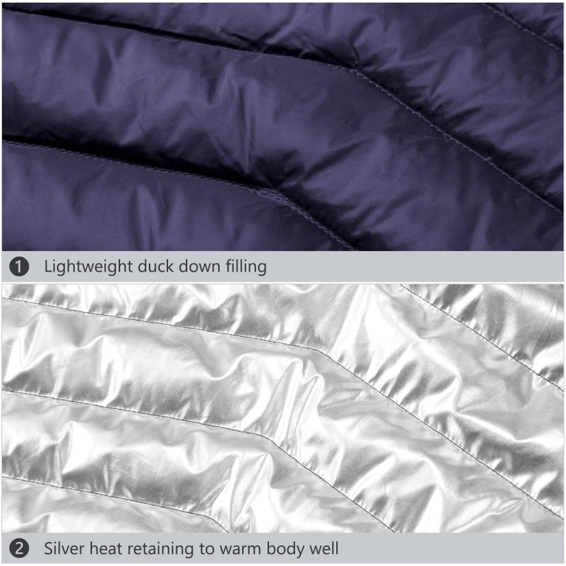 CAMEL CROWN Men Packable Down Jacket Hooded Lightweight Puffer Insulated Coat for Travel Outdoor Hiking - Image 4