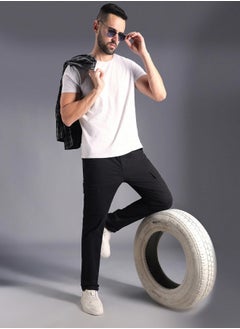 HIGH STAR Men’s Straight Fit Black Cargo Trousers – Trendy and Functional  - Image 1