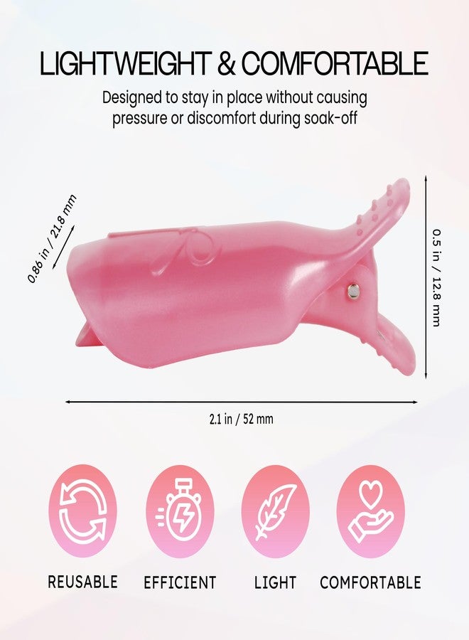 Pana 20 Pieces PINK Reusable Acrylic Nail Soak Treatment UV Gel Polish Remover Clip Cap Manicure Tool - Image 3