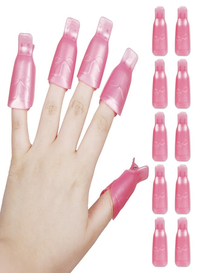 Pana 20 Pieces PINK Reusable Acrylic Nail Soak Treatment UV Gel Polish Remover Clip Cap Manicure Tool - Image 1