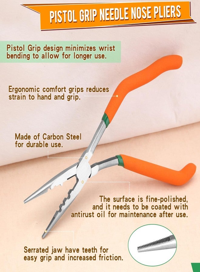SPEEDWOX 8-Inch Pistol Grip Multi-Use Pliers - Angled & Bent Needle Nose, Wire Stripper & Crimper, Effortless Fishing & Cutting - Image 2
