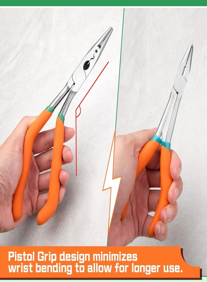 SPEEDWOX 8-Inch Pistol Grip Multi-Use Pliers - Angled & Bent Needle Nose, Wire Stripper & Crimper, Effortless Fishing & Cutting - Image 3