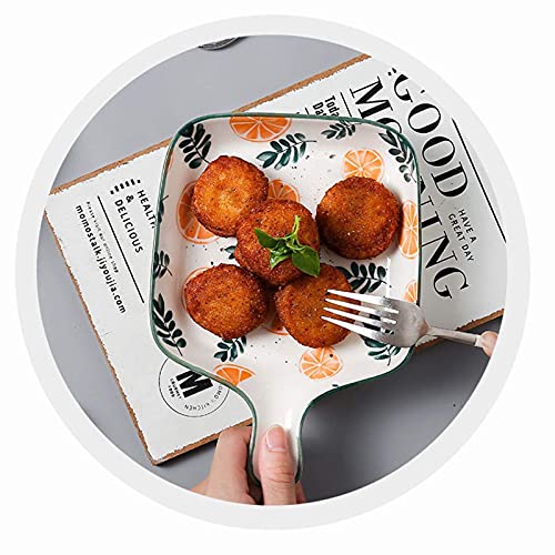 Primetan Handcrafted Ceramic Decorative Serving Tray Pizza PlatterPanBatSnack Serving Plate for Home and Cafe Kitchen Restaurants Hotel Bar Tabletop Chocolate Square Designer Random Color - Image 3