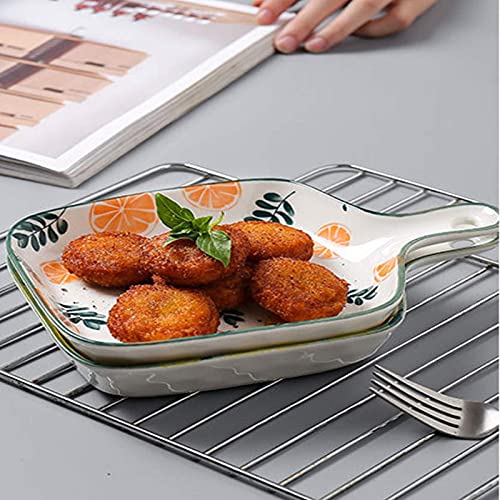 Primetan Handcrafted Ceramic Decorative Serving Tray Pizza PlatterPanBatSnack Serving Plate for Home and Cafe Kitchen Restaurants Hotel Bar Tabletop Chocolate Square Designer Random Color - Image 2