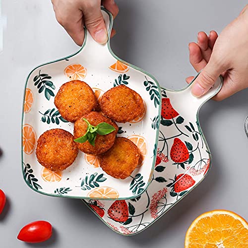 Primetan Handcrafted Ceramic Decorative Serving Tray Pizza PlatterPanBatSnack Serving Plate for Home and Cafe Kitchen Restaurants Hotel Bar Tabletop Chocolate Square Designer Random Color - Image 5