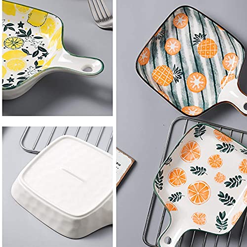 Primetan Handcrafted Ceramic Decorative Serving Tray Pizza PlatterPanBatSnack Serving Plate for Home and Cafe Kitchen Restaurants Hotel Bar Tabletop Chocolate Square Designer Random Color - Image 4