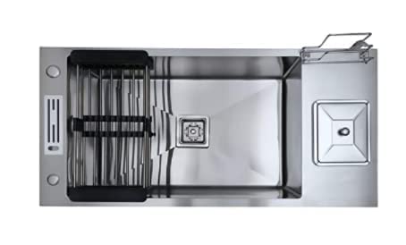 ARQUIN double bowl kitchen sink 37 x 18 x 10 Dustbin With Tap Hole - Image 1