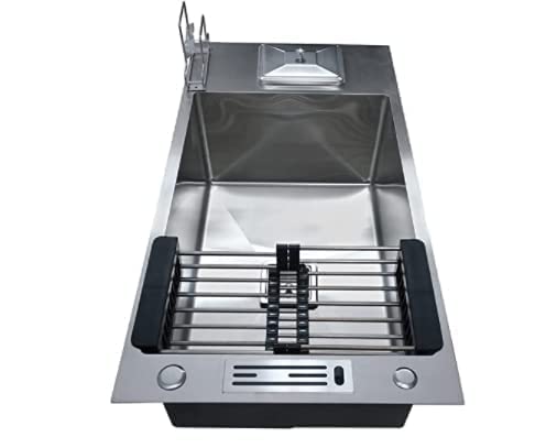 ARQUIN double bowl kitchen sink 37 x 18 x 10 Dustbin With Tap Hole - Image 3