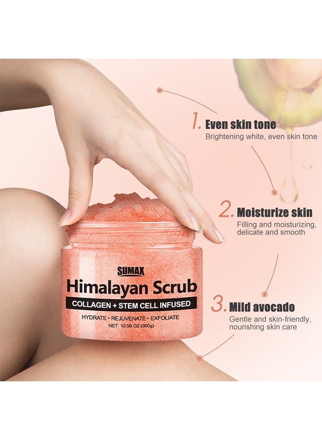 SUMAX Himalayan Salt Body Scrub - Moisturizing and Exfoliating Scrub for Body, Face, Hands, Feet - Fights Stretch Marks, Fine Lines, Wrinkles - Great Gift for Women and Men - 10.58OZ - Image 4