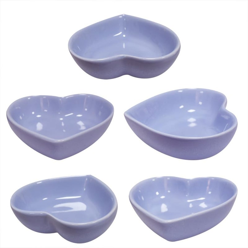 Lotatheta One for each 7 Colors Soy Sauce Dish Heart Shaped Porcelain Ceramic Dip Dipping Bowls 165 oz for Dinner Baking BBQ and Cooking Total 7 pcs - Image 5