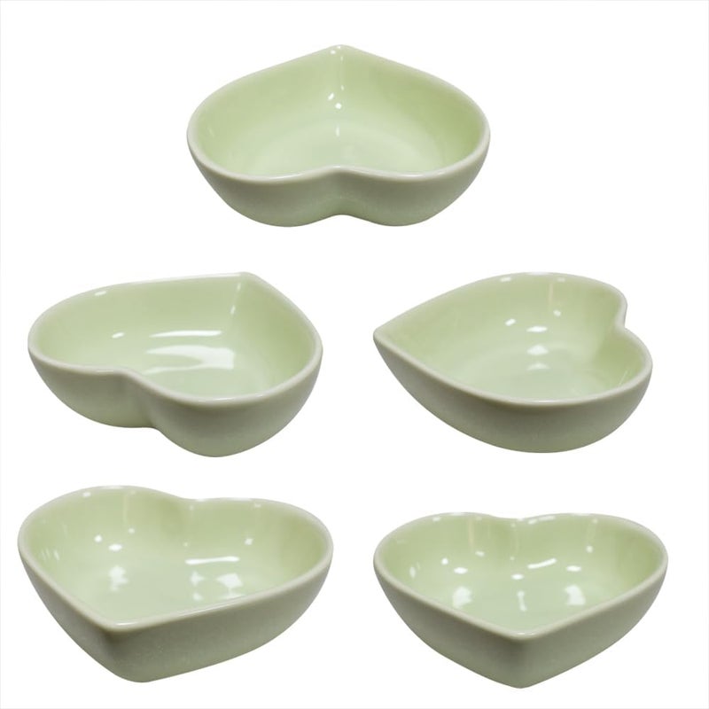 Lotatheta One for each 7 Colors Soy Sauce Dish Heart Shaped Porcelain Ceramic Dip Dipping Bowls 165 oz for Dinner Baking BBQ and Cooking Total 7 pcs - Image 4