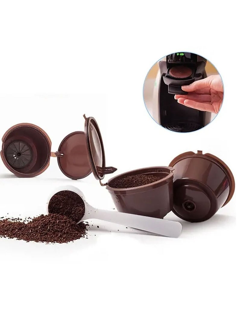 بيوينتي كبسولات القهوة القابلة لإعادة الاستخدام 4PCS كوب تصفية كبسولة لآلة دولتشي غوستو مع ملعقة وفرشاة - Image 5