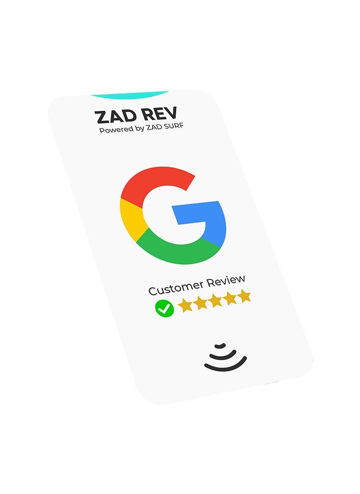 Zad Surf Pack of 5 Zad Rev. Google Reviews NFC Card from (Zad Surf) allowing you boosting reviews - iOS and Android  - Image 2