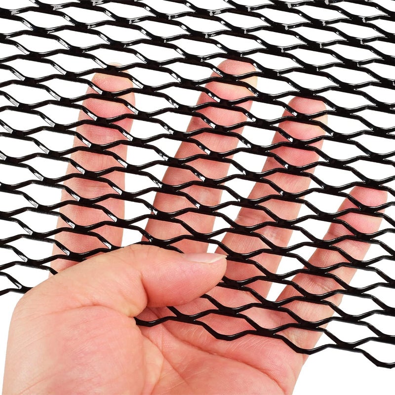 AggAuto Universal 40"x13" Car Grill Mesh - Aluminum Alloy Automotive Grille Insert Bumper 8x25mm Seagull Hole, One of the Most Multifunctional Shape Grids 100x33cm Black - Image 5