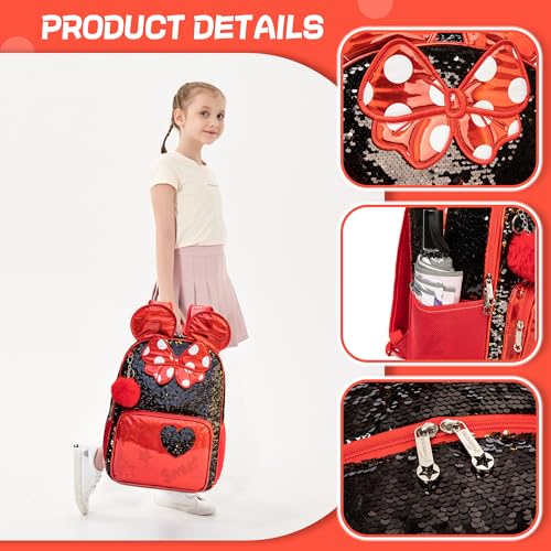 Meetbelify Backpack for Girls 16" Backpacks for Girls for School Sequin Backpack with Lunch Box for Elementary Students - Image 4