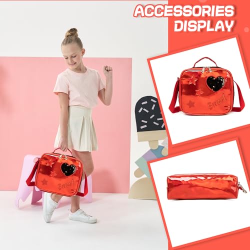 Meetbelify Backpack for Girls 16" Backpacks for Girls for School Sequin Backpack with Lunch Box for Elementary Students - Image 5